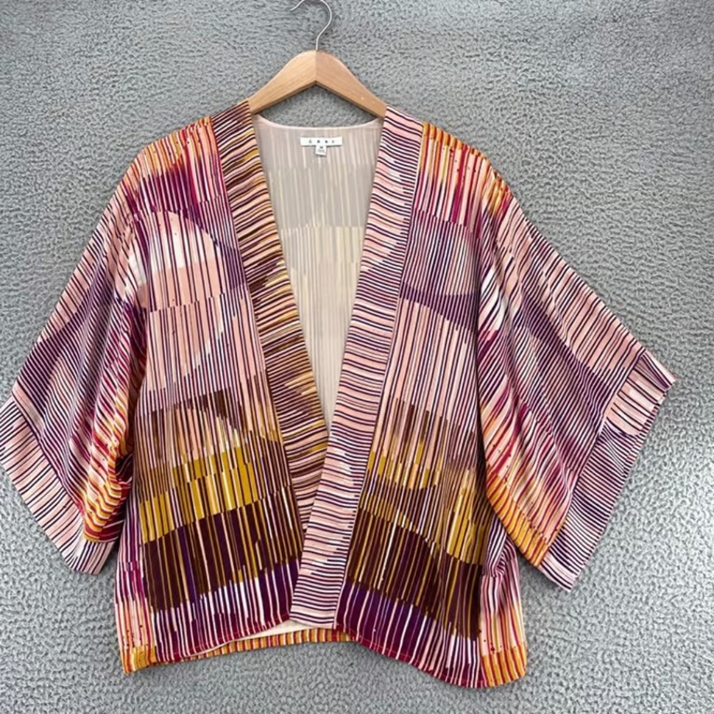 Colorful Striped Women's Kimono Top